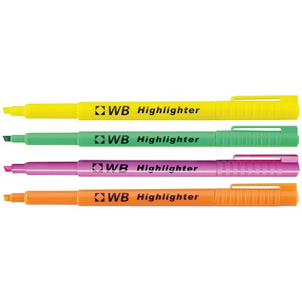 Highlighter Pens Assorted (Pack of 4)
