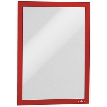 Durable Duraframe Self Adhesive Signage Frame, A4, Red, Pack of 10 Durable Duraframe Self Adhesive Signage Frame, A4, Red, Pack of 10