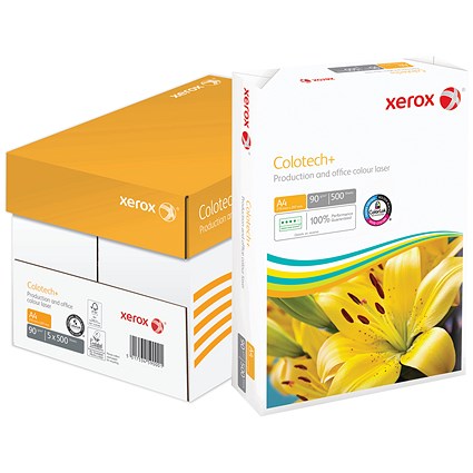 Xerox Colotech+ A4 Paper, White, 90gsm, Box (5 x 500 Sheets)
