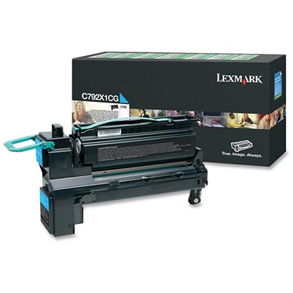 Lexmark C792X1CG Cyan Extra High Yield Laser Toner Cartridge
