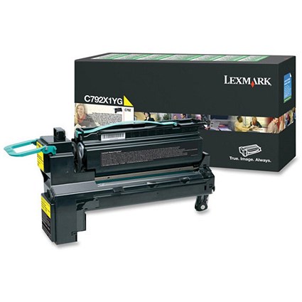Lexmark C792X1YG Yellow Extra High Yield Laser Toner Cartridge