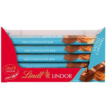 Lindor Salted Caramel Treat Bar, 38g, Pack of 24