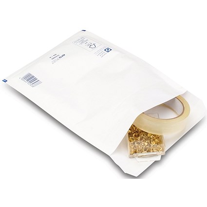 Bubble Lined Envelopes, Size 4 180x265mm, White, Pack of 100