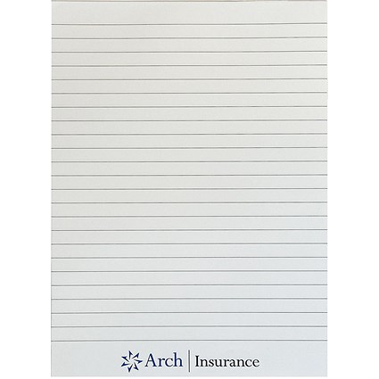 Arch Insurance Printed Notepad, A5, Pack of 100