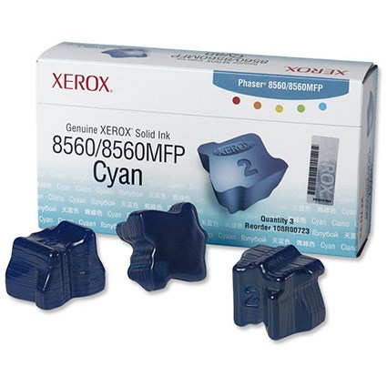 Xerox Phaser 8560 Cyan Solid Ink Sticks (Pack of 3)