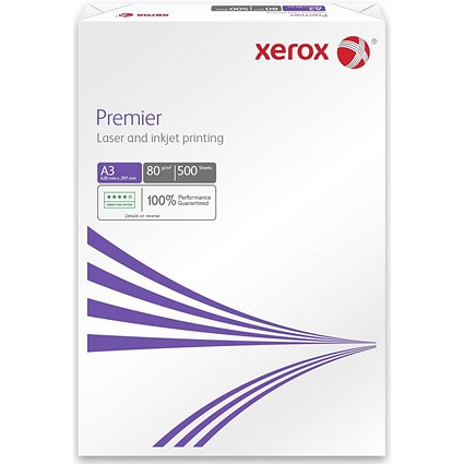 Xerox A3 Premier Paper, White, 80gsm, Ream (500 Sheets) Xerox A3 Premier Paper, White, 80gsm, Ream (500 Sheets)