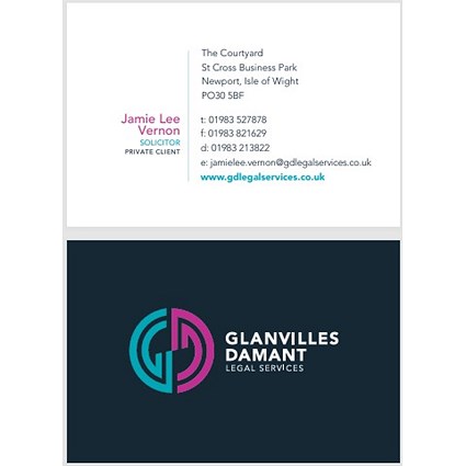 Glanvilles Business Cards (Jamie/Ruby) 450g LM2S Pack 250 Each