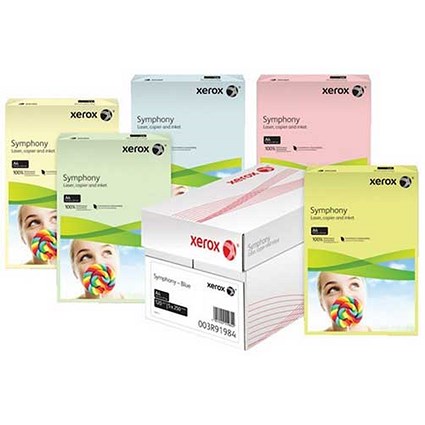 Xerox Symphony Deep Tints Paper / A4 / 80gsm / Rainbow Paper / Box (5 x 500 Sheets)