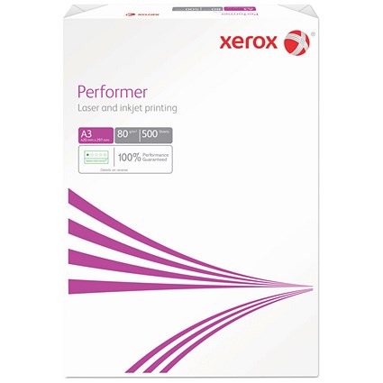 Xerox A3 Performer Paper, White, 80gsm, Ream (500 Sheets)