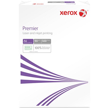 Xerox A4 Premier Multifunctional Paper, White, 90gsm, Ream (500 Sheets)
