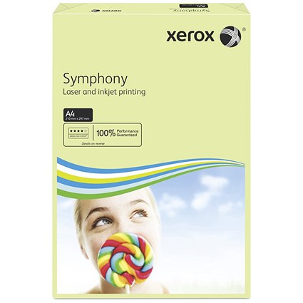 Xerox A4 Symphony Coloured Card, Pastel Green, 160gsm, Ream (250 Sheets) Xerox A4 Symphony Coloured Card, Pastel Green, 160gsm, Ream (250 Sheets)