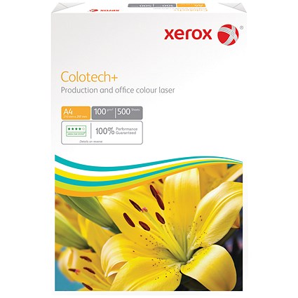 Xerox Colotech+ A4 Premium Copier Paper, White, 100gsm, Ream (500 Sheets)