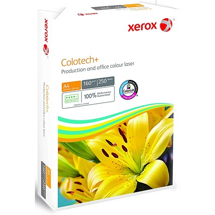 Xerox Colotech+ A4 White Paper, 160gsm, Ream (250 Sheets)