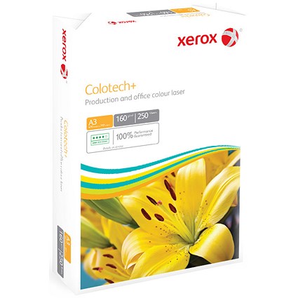 Xerox Colotech+ A3 Paper, White, 160gsm, Ream (250 Sheets)