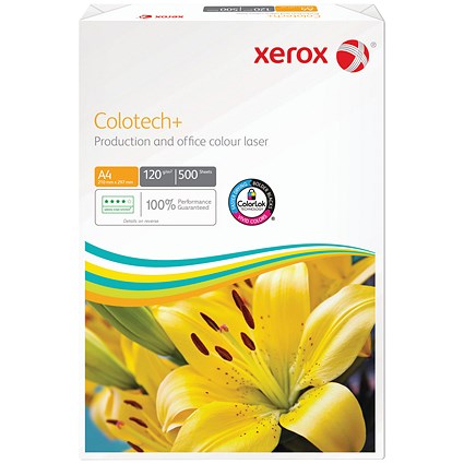 Xerox A4 Colotech+ FSC3 Paper, White, 120gsm, Ream (500 Sheets) Xerox A4 Colotech+ FSC3 Paper, White, 120gsm, Ream (500 Sheets)
