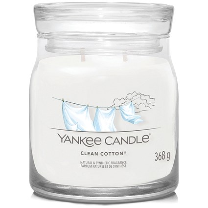 Yankee Candle Signature Medium Jar, 368g, Clean Cotton, Pack of 4