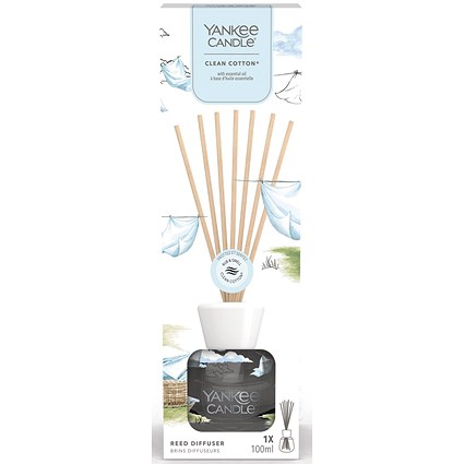 Yankee Candle Reed Diffuser, 100ml, Clean Cotton, Pack of 6