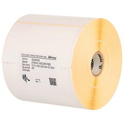 Zebra Z-Perform 1000D Thermal Label Roll, 102x152mm, Pack of 4