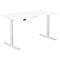 Zoom Sit-Stand Desk with Double Purpose Scallop, White Leg, 1400mm, White Top
