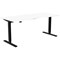 Zoom Sit-Stand Desk with Double Purpose Scallop, Black Leg, 1800mm, White Top