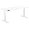 Leap Sit-Stand Desk with Scallop, White Leg, 1800mm, White Top