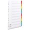 Concord Commercial File Dividers / 10-Part / Multicoloured Tabs / A4 / White