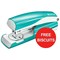 Leitz WOW Stapler / 3mm / 30 Sheet Capacity / Ice Blue / Offer Includes FREE Biscuits