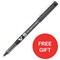 Pilot V5 Rollerball Pen / Needle Tip 0.5mm / Line 0.3mm / Black / Pack of 12 / Offer includes FREE Biscuits