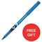 Pilot V7 Rollerball Pen / Needle Tip 0.7mm / Line 0.5mm / Blue / Pack of 12 / Offer includes FREE Biscuits