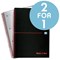 Black n' Red Matte Black Wirebound Notebook / A5 / Ruled & Perforated / Pack of 5 / Buy One Get One FREE