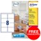 Avery BlockOut Jam-free Laser Addressing Labels / 8 per Sheet / 99.1x67.7mm / White / L7165-250 / 2000 Labels / Offer Includes FREE Chocolates