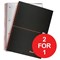 Black n' Red Matte Black Wirebound Notebook / A4 / Ruled & Perforated / 140 Pages / Pack of 5 / Buy One Get One FREE