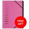 Pagna Pro 7-Part Files / A4 / Pink / Pack of 5 / Offer Includes FREE Files