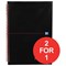 Black n' Red Glossy Black Wirebound Notebook / A4 / Ruled & Perforated / 140 Pages / Pack of 5 / Buy One Get One FREE