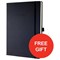 Sigel Conceptum Padded Cover Notebook / A4 / Ruled / 194 Pages / Black / Offer Includes FREE Desk Pad