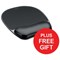 Fellowes Crystal Mouse Mat Pad with Wrist Rest / Gel / Black / FREE Keyboard Rest