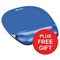 Fellowes Crystal Mouse Mat Pad with Wrist Rest / Gel / Blue / FREE Keyboard Rest