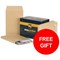 New Guardian Heavyweight C4 Gusset Envelopes / 25mm Gusset / Peel & Seal / Manilla / Pack of 100 / FREE Hand Wash Set