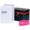 Plus Fabric C4 Pocket Envelopes with Window, Peel & Seal, 120gsm, White, Pack of 250, Buy 1 Pack Get a Box of Fox's Biscuits Free
