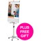 Nobo Classic Nano Clean Mobile Easel, Drywipe, Magnetic, Height-adjustable, W690xH1900mm, Buy 1 Board Get a Nobo Whiteboard User Kit Free