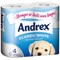 Andrex Classic Toilet Rolls, White, 2-Ply, 200 Sheets per Roll, 1 Pack of 4 Rolls