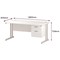 Trexus 1600mm Rectangular Desk, White Legs, 2 Drawer Pedestal, White