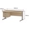 Trexus 1600mm Rectangular Desk, Silver Legs, 3 Drawer Pedestal, Maple