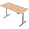Trexus Height-adjustable Desk, Silver Legs, 1800mm, Maple