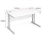 Trexus 1200mm Rectangular Desk, Silver Legs, White