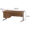 Trexus 1600mm Rectangular Desk, Silver Legs, 3 Drawer Pedestal, Walnut