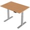 Trexus Height-adjustable Desk, Silver Legs, 1200mm, Beech