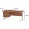 Trexus 1600mm Rectangular Desk, White Legs, 3 Drawer Pedestal, Beech