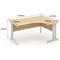 Trexus 1600mm Corner Desk, Right Hand, Cable Managed Silver Legs Maple