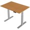Trexus Height-adjustable Desk, Silver Legs, 1200mm, Oak